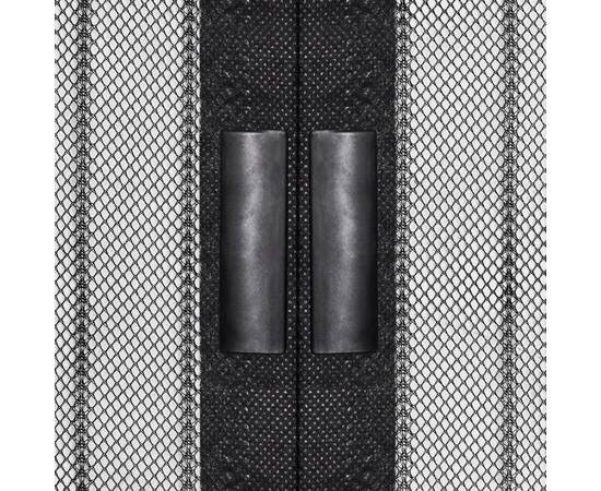 Perdea de ușă anti-insecte cu magnet, 2 buc., negru, 220x130 cm, 5 image
