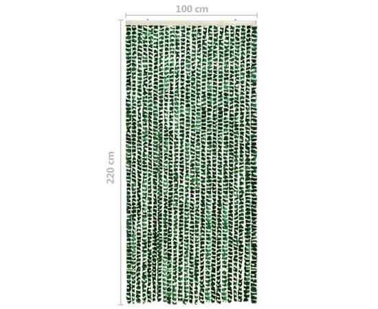 Perdea pentru insecte, verde și alb, 100 x 220 cm, chenille, 6 image