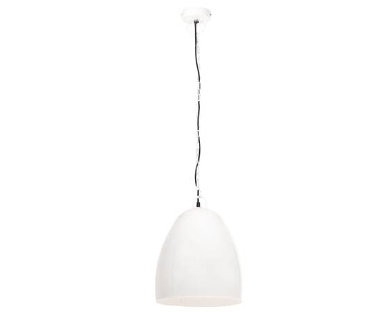 Lampă suspendată industrială, 25 w, alb, 42 cm, e27, rotund, 3 image
