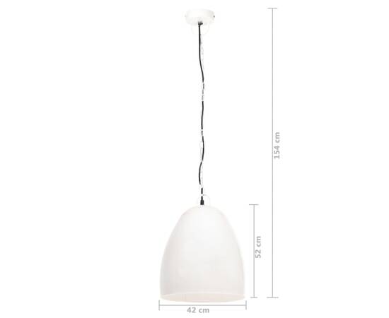 Lampă suspendată industrială, 25 w, alb, 42 cm, e27, rotund, 9 image