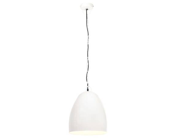 Lampă suspendată industrială, 25 w, alb, 42 cm, e27, rotund, 4 image