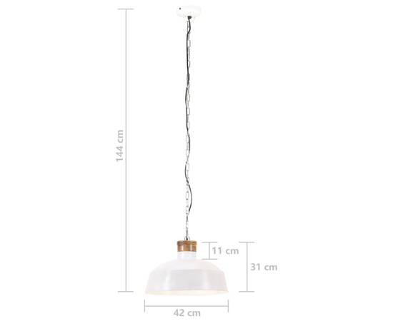 Lampă suspendată industrială, alb, 42 cm, e27, 8 image
