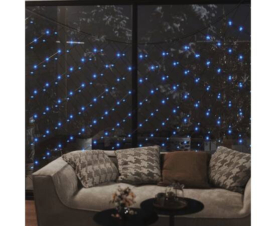 Plasă lumini crăciun, albastru 3x3 m, 306 led interior/exterior, 4 image
