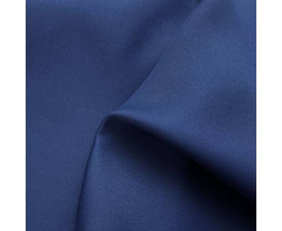Draperie opacă cu inele metalice, albastru, 290 x 245 cm, 4 image