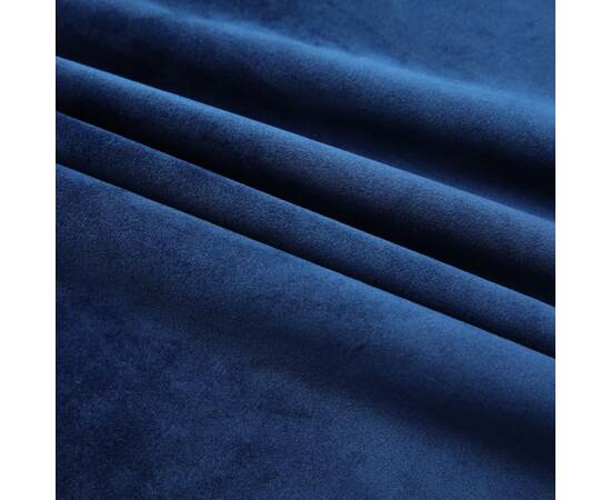 Draperie opacă, albastru închis, 290x245cm, catifea, cu cârlige, 3 image