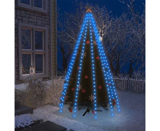 Instalație brad de crăciun cu 250 led-uri, albastru, 250 cm