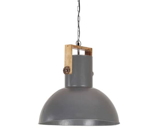 Lampă suspendată industrială 25 w gri, 52 cm, mango e27, rotund, 2 image
