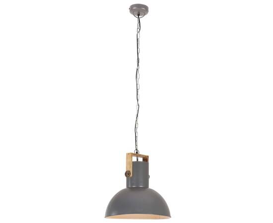 Lampă suspendată industrială 25 w gri, 52 cm, mango e27, rotund, 5 image