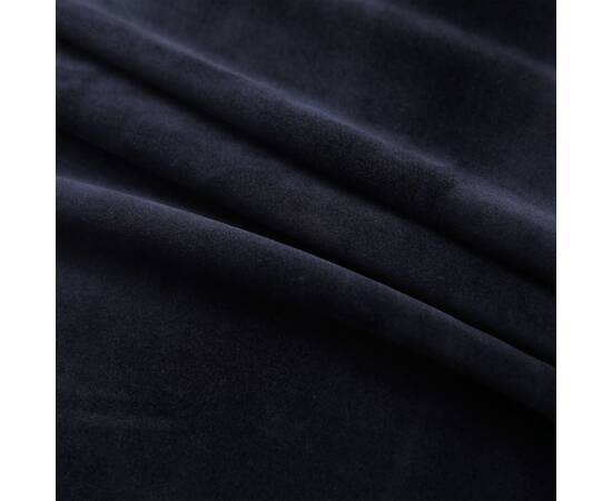 Draperii opace cu inele, 2 buc., negru, 140 x 175 cm, catifea, 4 image