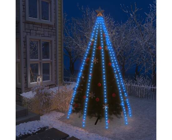 Instalație brad de crăciun cu 400 led-uri, albastru, 400 cm