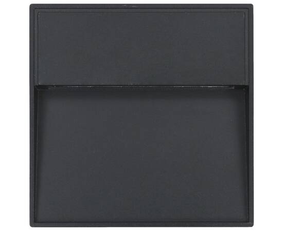 Lămpi de perete led de exterior, 2 buc., negru, 3 w, pătrat, 5 image