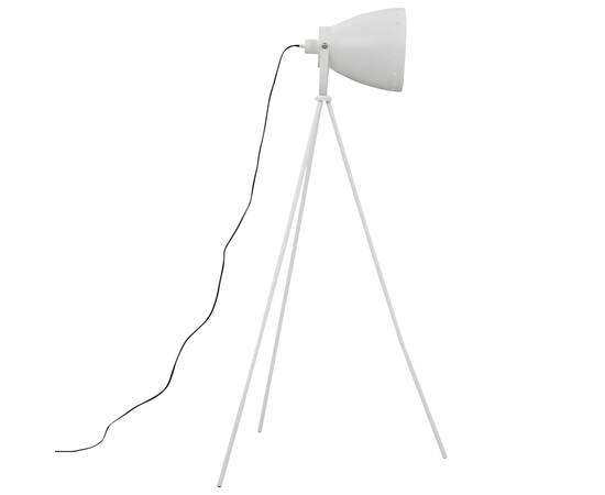 Lampă trepied de podea, alb, metal, e27, 5 image