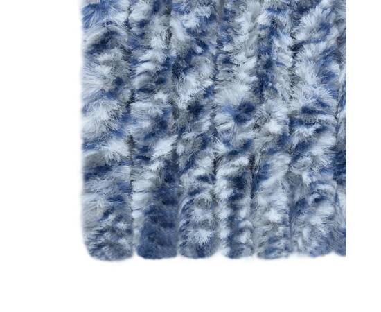 Perdea de insecte, albastru, alb, argintiu, 100x220 cm chenille, 7 image