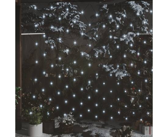 Plasă lumini de crăciun, alb rece, 3x3 m, 306 led-uri, int/ext