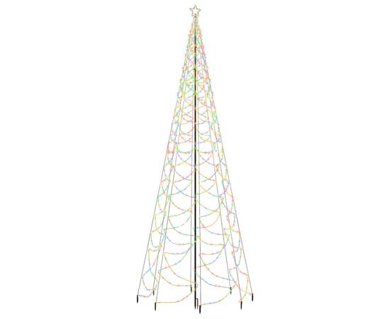 Pom de crăciun cu stâlp de metal, 1400 led-uri, colorat, 5 m, 2 image