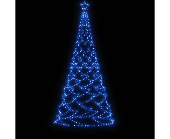 Pom de crăciun cu stâlp de metal, 500 led-uri, albastru, 3 m, 4 image