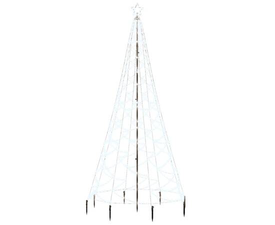 Pom de crăciun cu stâlp de metal, 500 led-uri, alb rece, 3 m, 2 image