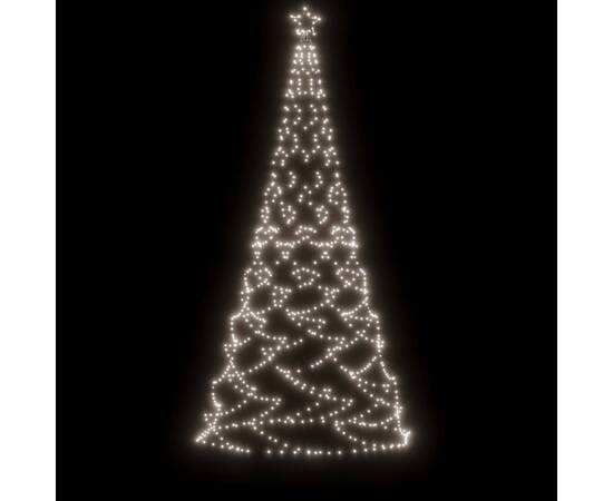 Pom de crăciun cu stâlp de metal, 500 led-uri, alb rece, 3 m, 4 image