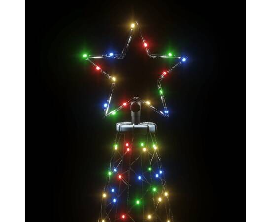 Pom de crăciun cu stâlp de metal, 500 led-uri colorate, 3 m, 6 image