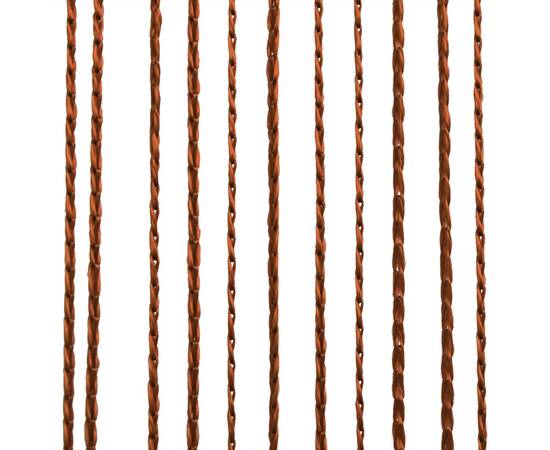 Draperii cu franjuri, 2 buc., 100 x 250 cm, maro, 3 image