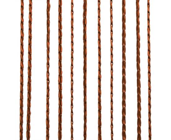 Draperii cu franjuri, 2 buc., 140 x 250 cm, maro, 3 image