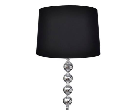 Lampă de podea abajur suport înalt, 4 bile decorative, negru, 2 image