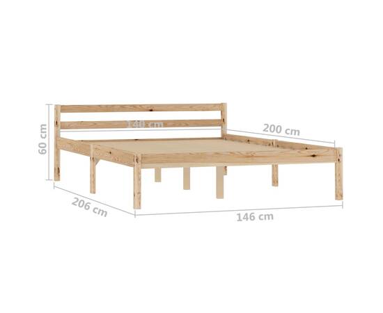 Cadru de pat, 140 x 200 cm, lemn masiv de pin, 7 image