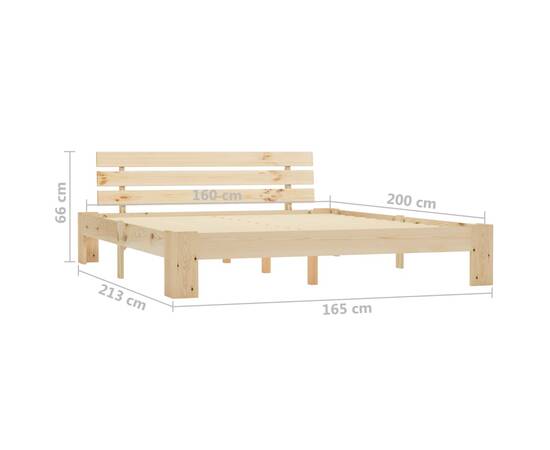 Cadru de pat, 160 x 200 cm, lemn masiv de pin, 7 image