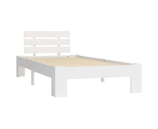 Cadru de pat, alb, 100 x 200 cm, lemn masiv de pin, 2 image