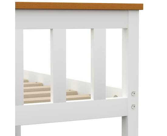 Cadru de pat, alb, 140 x 200 cm, lemn de pin masiv, 5 image