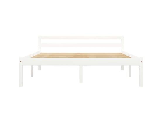 Cadru de pat, alb, 140 x 200 cm, lemn masiv de pin, 3 image
