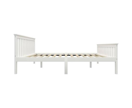 Cadru de pat, alb, 160 x 200 cm, lemn masiv de pin, 4 image