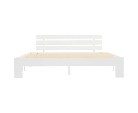 Cadru de pat, alb, 160 x 200 cm, lemn masiv de pin, 3 image