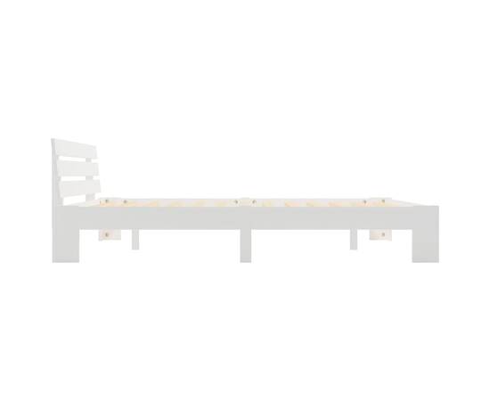 Cadru de pat, alb, 160 x 200 cm, lemn masiv de pin, 4 image