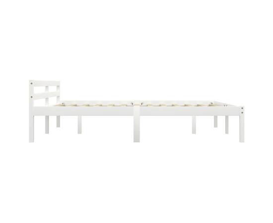 Cadru de pat, alb, 180 x 200 cm, lemn masiv de pin, 4 image