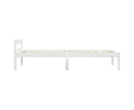 Cadru de pat, alb, 90 x 200 cm, lemn masiv de pin, 4 image