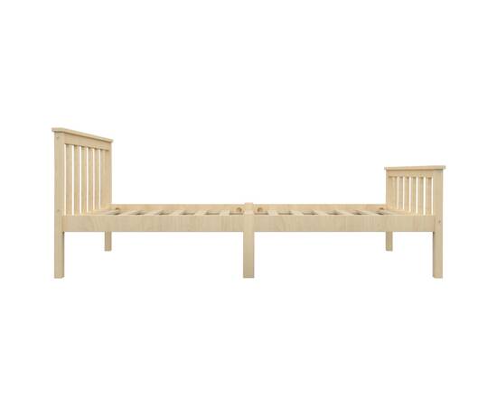 Cadru de pat, lemn deschis, 100 x 200 cm, lemn masiv de pin, 4 image