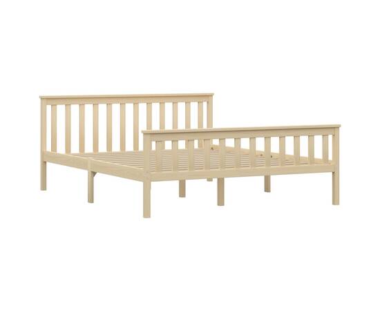 Cadru de pat, lemn deschis, 160 x 200 cm, lemn masiv de pin, 2 image