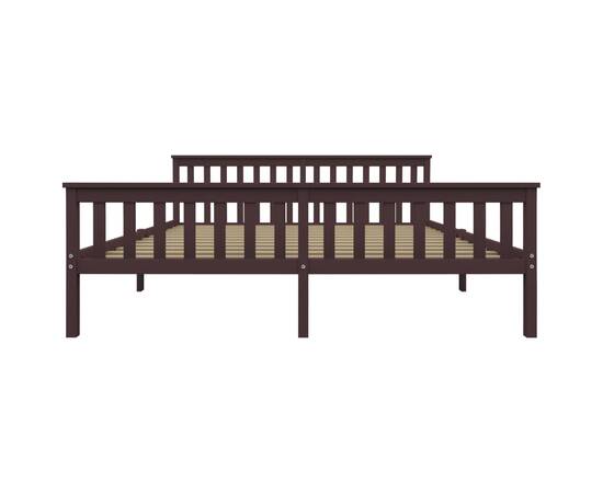 Cadru de pat, maro închis, 180 x 200 cm, lemn masiv de pin, 3 image