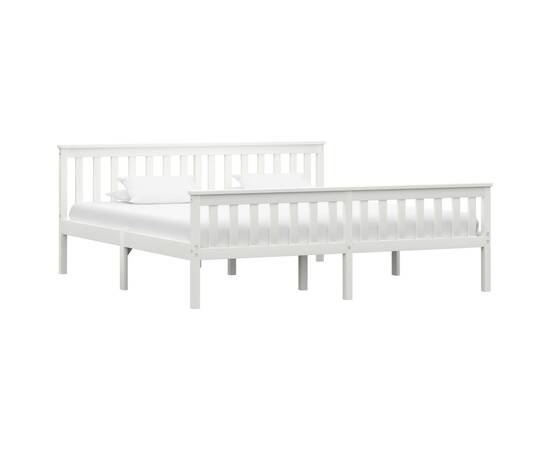 Cadru de pat din lemn masiv de pin, alb, 180 x 200 cm