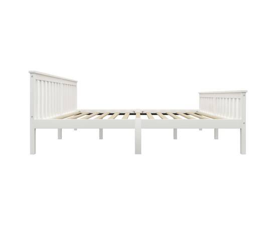 Cadru de pat din lemn masiv de pin, alb, 180 x 200 cm, 4 image