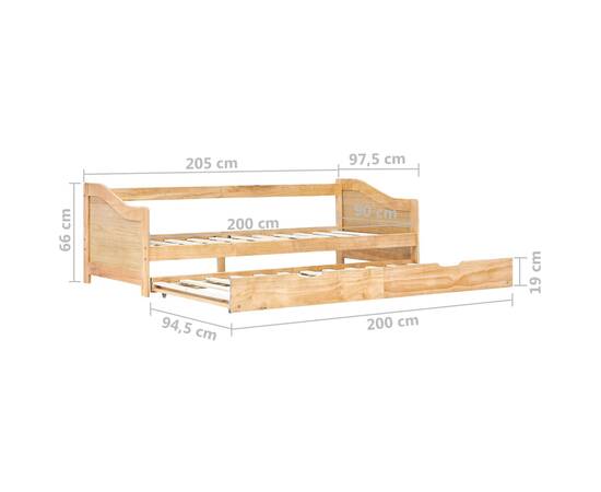 Cadru pat canapea, extensibil, 90 x 200 cm, lemn de pin, 8 image