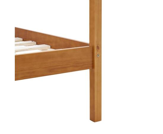 Cadru pat cu baldachin, maro miere, 90x200cm, lemn masiv pin, 6 image