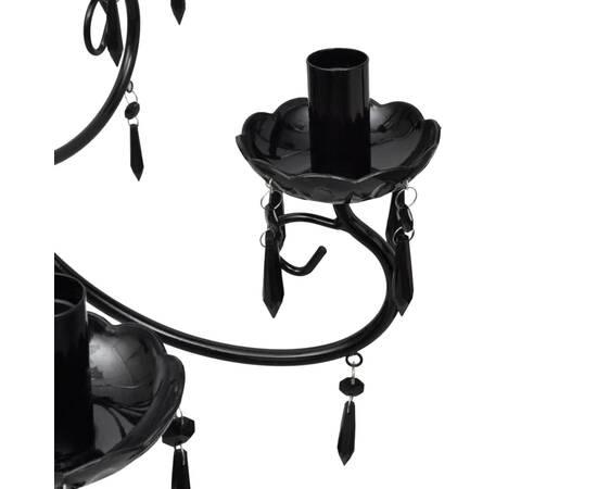 Candelabru elegant cu 6 brațe, negru, 3 image