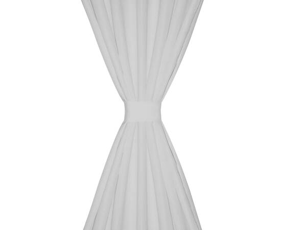 Draperii micro-satin cu bride, 140 x 175 cm, alb, 2 buc., 3 image