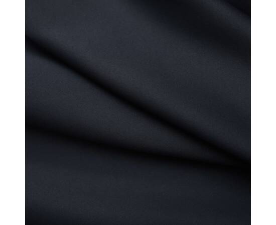Draperii opace cu cârlige, 2 buc., negru, 140 x 175 cm, 4 image