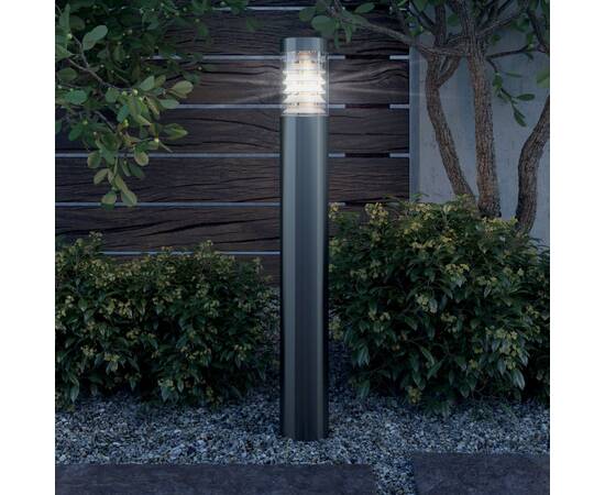 Lampă cu stâlp de exterior, lampă de podea, oțel inoxidabil, 3 image