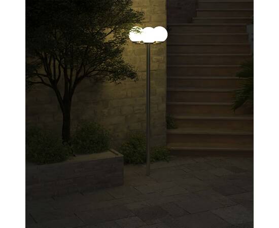 Lampă de grădină cu stâlp, 3 lămpi, 220 cm, 3 image