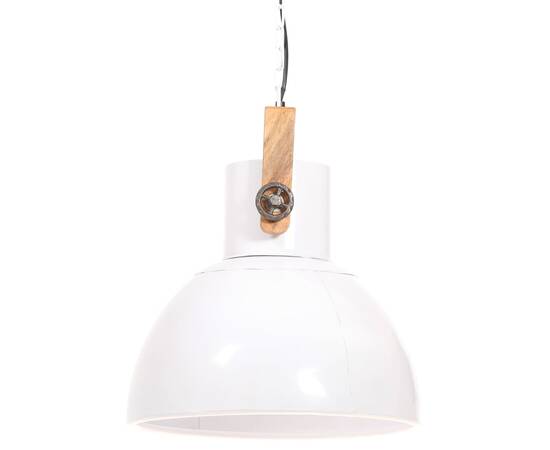 Lampă suspendată industrială, 25 w, alb, 40 cm, e27, rotund, 4 image