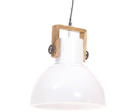 Lampă suspendată industrială, 25 w, alb, 40 cm, e27, rotund, 2 image